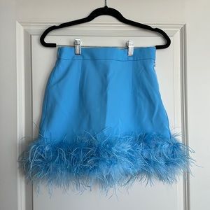 Blue feather skirt